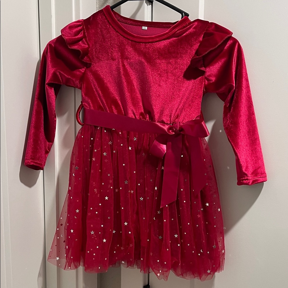 TODDLER BURGUNDY CHRISTMAS DRESS